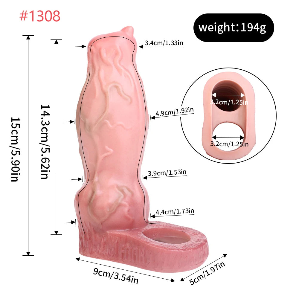 Annaluka™ - 6 STYLE SLEEVE DILDO - Dog Knot Hollow Dildo, Ultra Realistic Silicone Dildo Sleeve, Extender & Enlargement Sex Toys For Men, Sleeve Dildo for Men