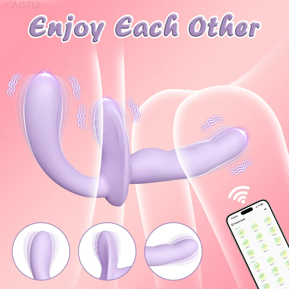Annaluka™ - App-Controlled 3-in-1 Vibration Silicone Pleasure Toy, 3-in-1 Vibrating Silicone Massager with Magnetic Charging