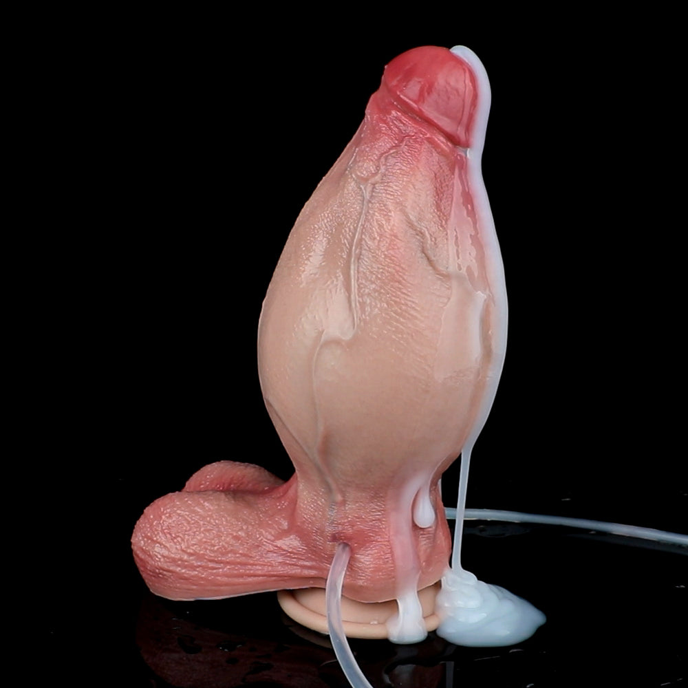 Annaluka™ - 7.68" - SQUIRTING DILDO - Realistic Texture, Suction Base, and Dynamic Squirting Action