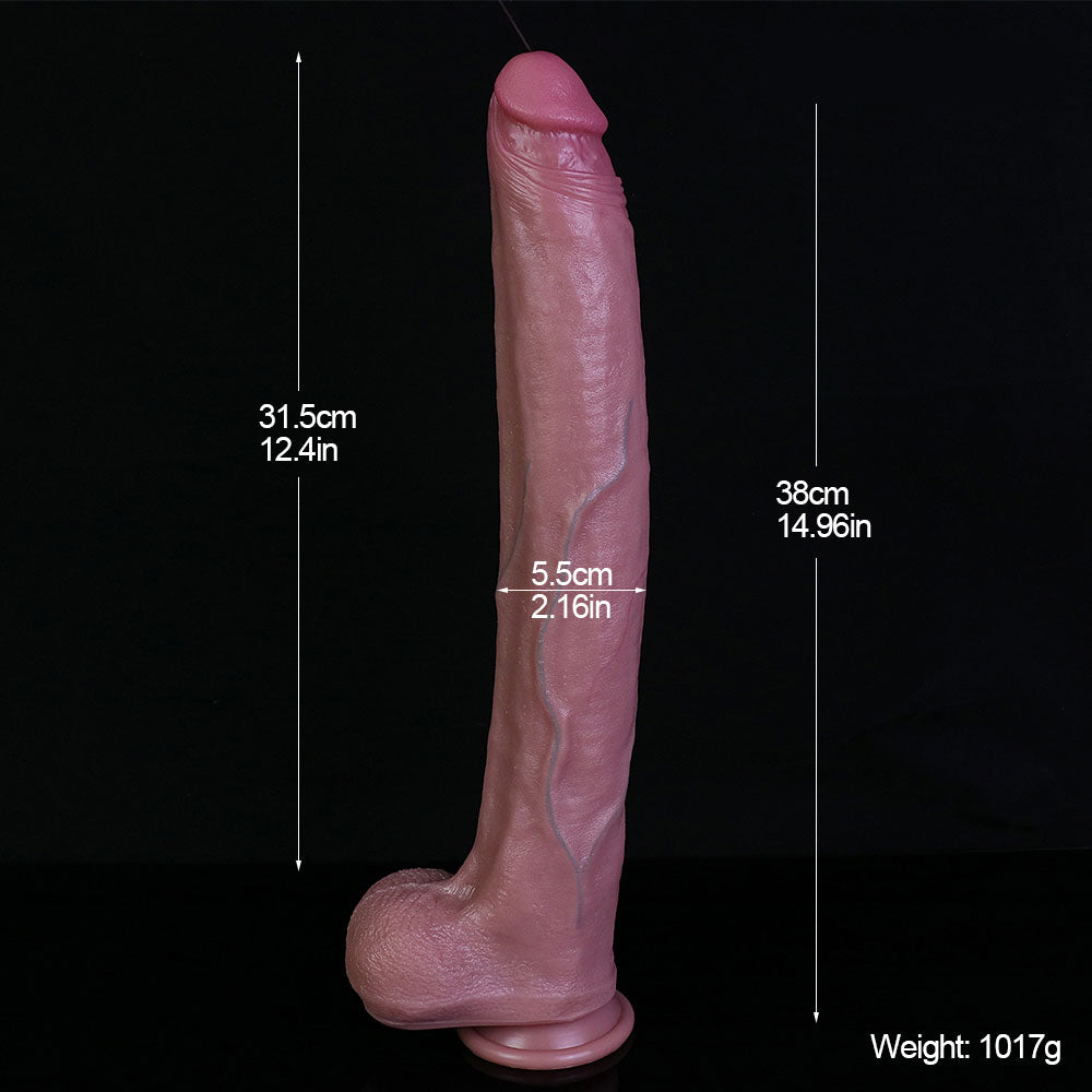 15-Inch Realistic Curved Dildo – Extra-Long Lifelike Design with Suction Cup Base
