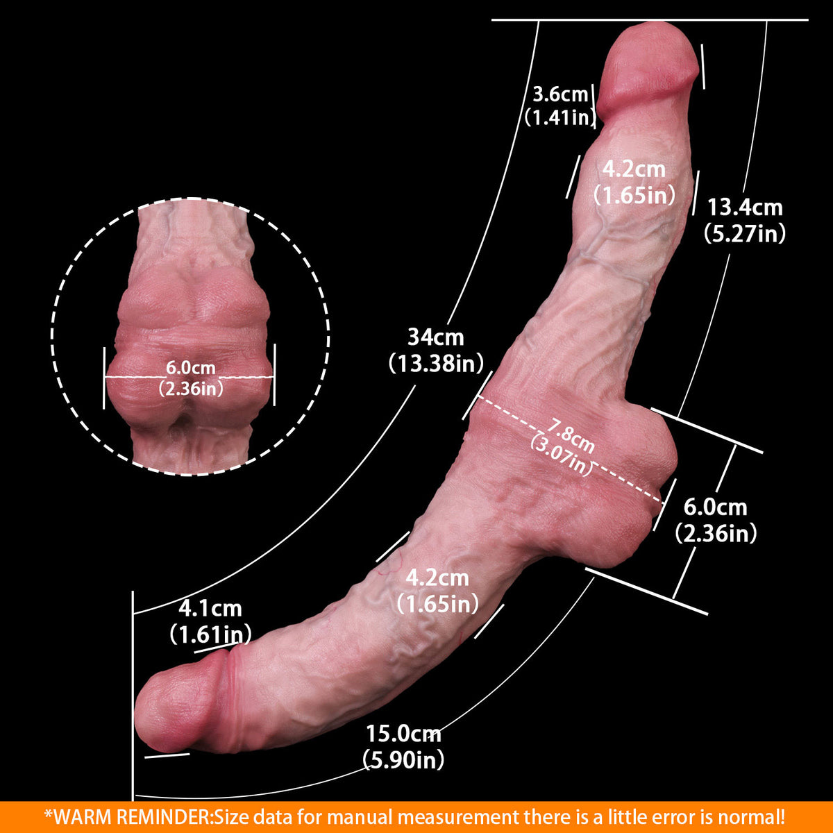 Annaluka™ - 13.38-Inch Realistic Double-Ended Dildo – Flexible Body with Detailed Texture