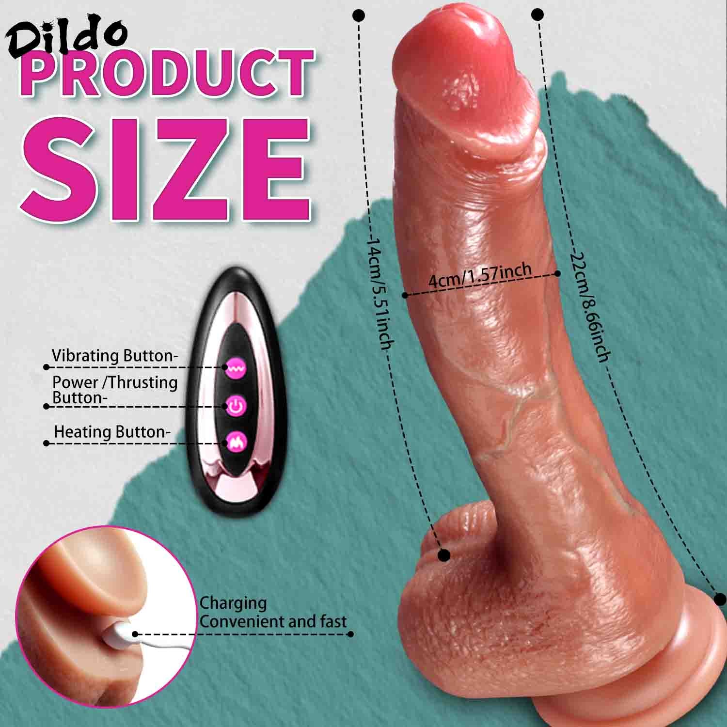 Annaluka™ - Realistic Thrusting Dildos Vibrator, Soft Anal Vagina Masturbator, G-Spot Retractable Dildo
