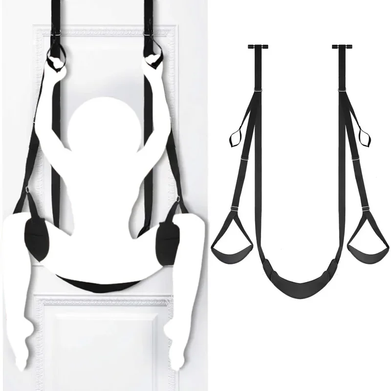 Annaluka™ - Adjustable Over-the-Door Sex Position Strap – Door Swing Support with Padded Seat, Hand & Foot Stirrups