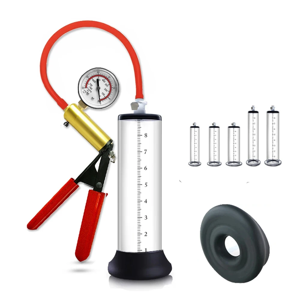Annaluka™ - Professional Manual Penis Pump Kit – Vacuum Erection Trainer with Pressure Gauge