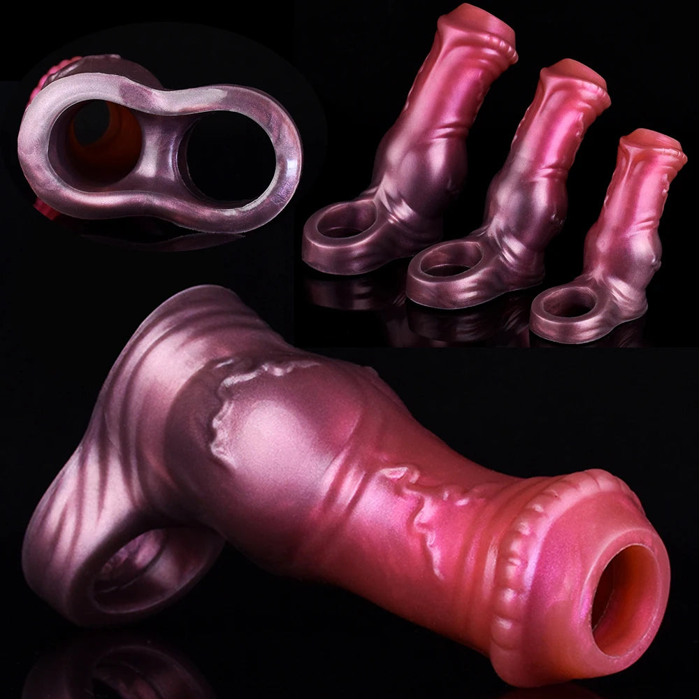 Annaluka™ - 3 Size Silicone Penis Sleeve Extender – Hollow Wearable Dildo Sleeve for Enhanced Length & Girth