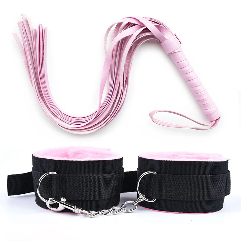 Annaluka™ - Adjustable Bondage Cuffs & Flogger Set, Roleplay Accessories for Couples