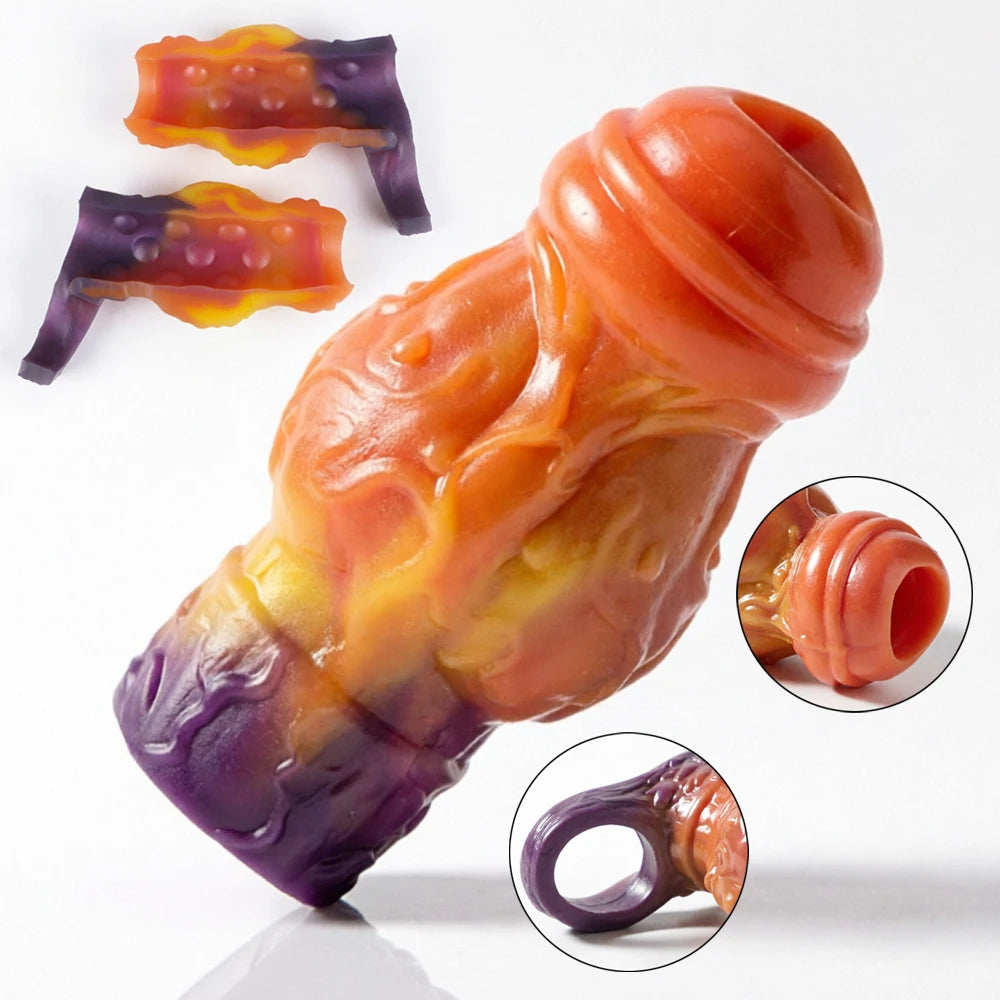 Annaluka™ - Bulb Head Silicone Penis Sleeve Extender – Hollow Cock Sleeve for Added Girth & Enhanced Sensation