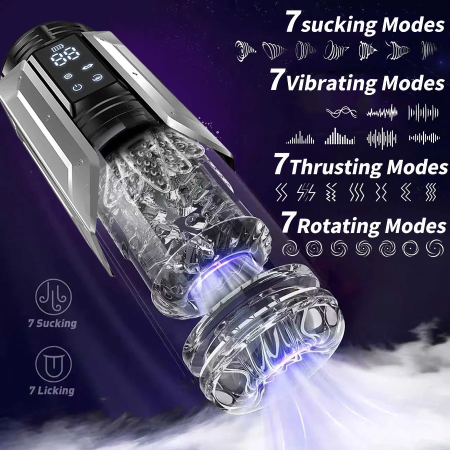 Annaluka™ - App-Controlled Automatic Male Masturbator – 7 Suction, 7 Thrusting, 7 Rotation & 7 Vibration Modes