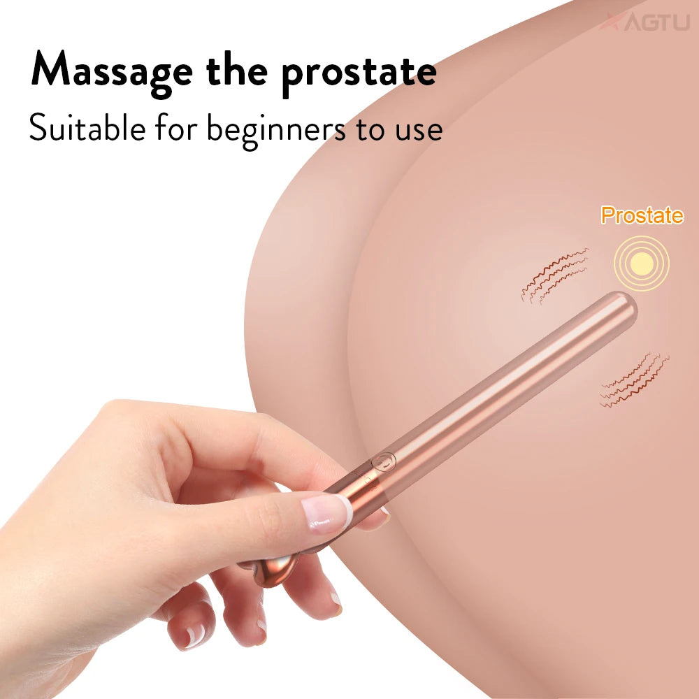 Annaluka™ - Heart Tip Prostate Massager Wand – 10 Vibration Modes Rechargeable Waterproof Silicone Stimulator