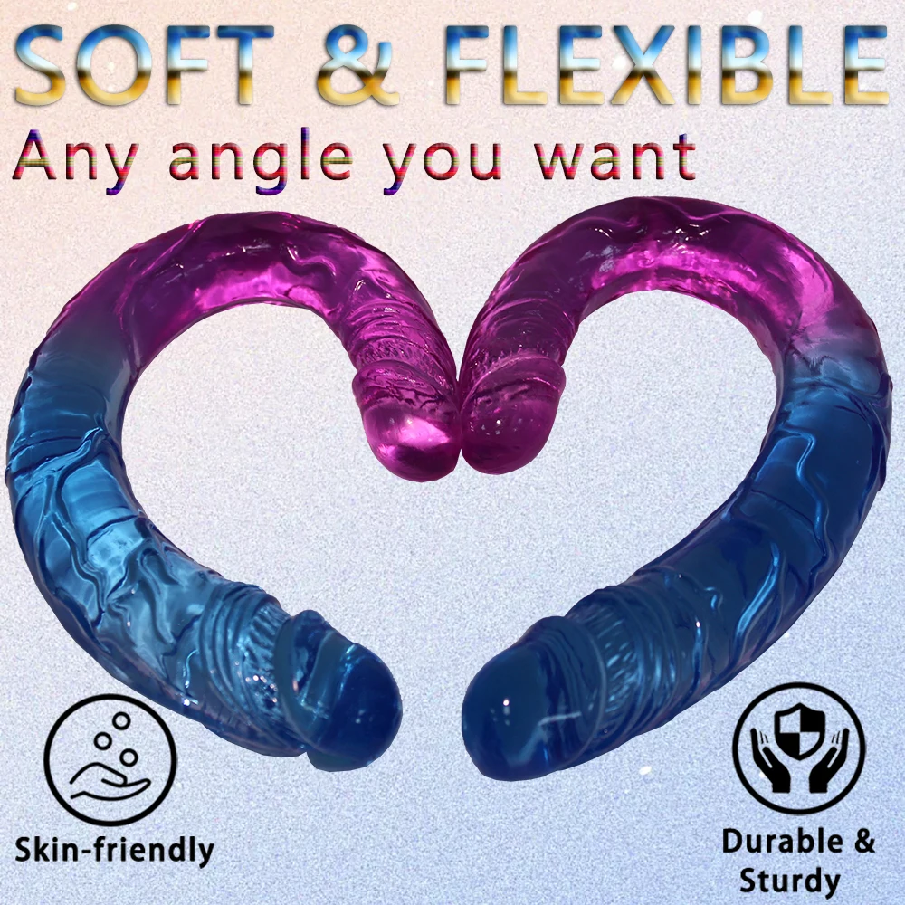 Annaluka™ - Flexible Double-Ended Dildo – Bendable Dual-Sided Silicone Dildo with Textured Design