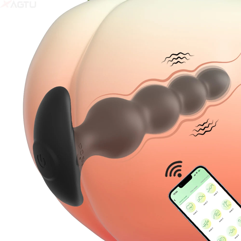 App-Controlled Vibrating Anal Plug – 9 Vibration Modes Waterproof Silicone Butt Plug