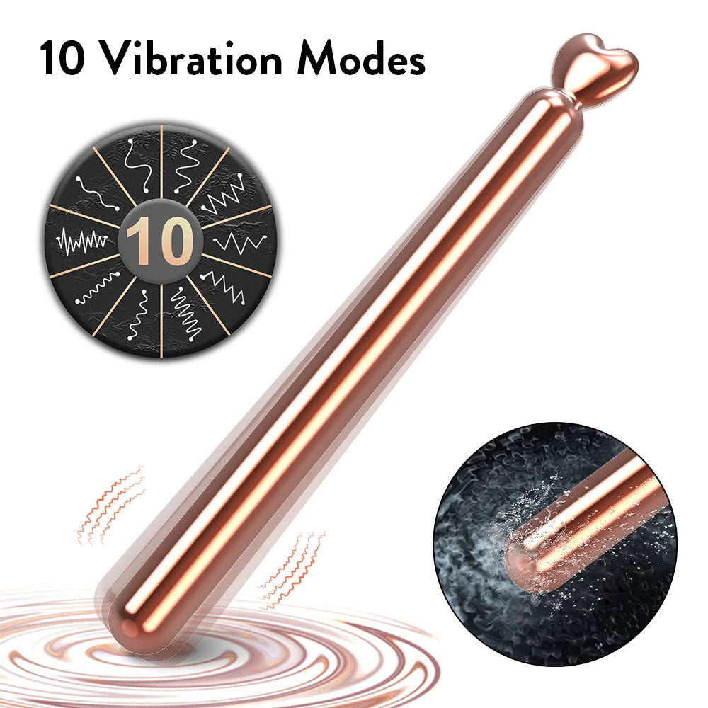 Annaluka™ - Heart Tip Prostate Massager Wand – 10 Vibration Modes Rechargeable Waterproof Silicone Stimulator
