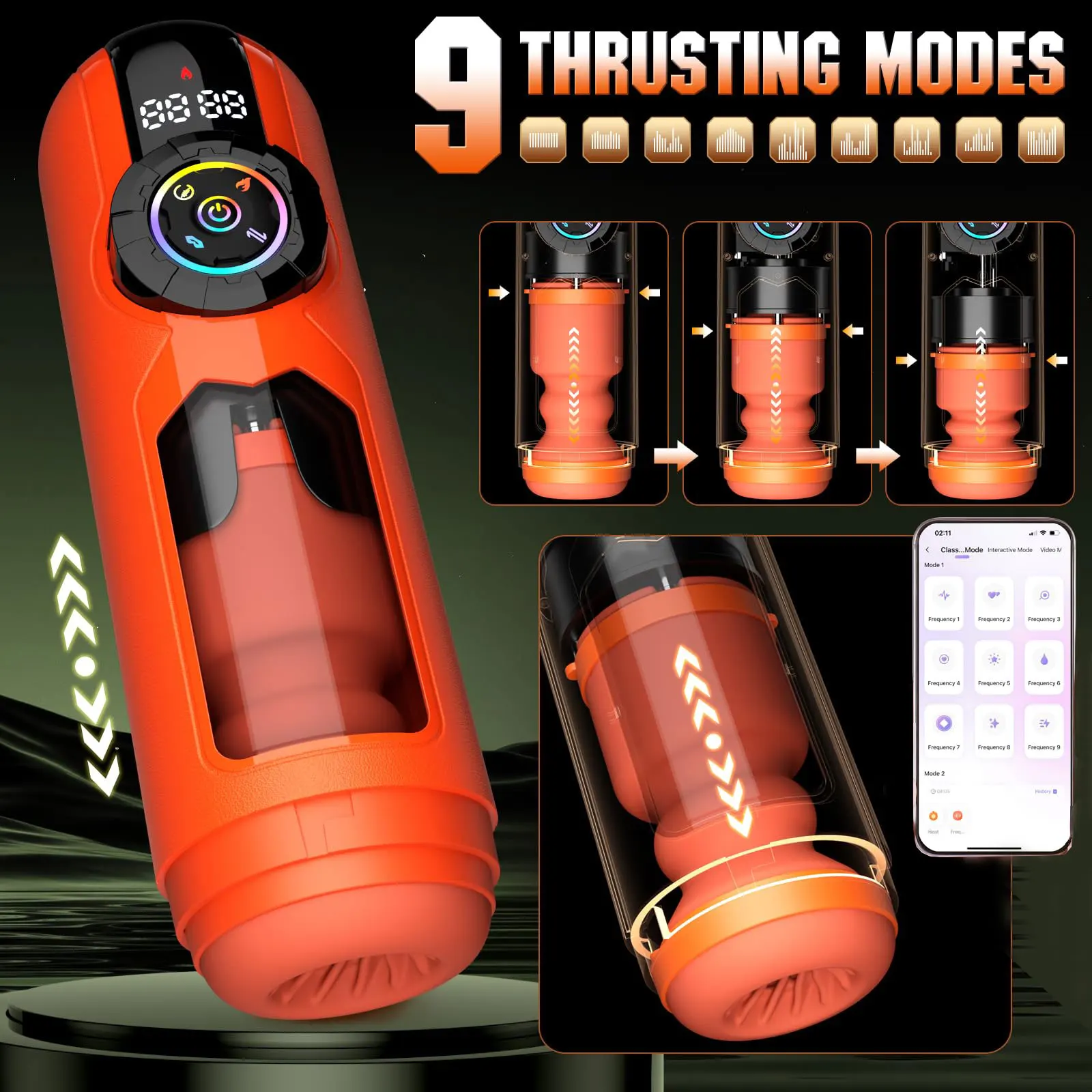 Annaluka™ - 5-in-1 Automatic Thrusting Male Masturbator with Heating, Suction, Vibration & App Control