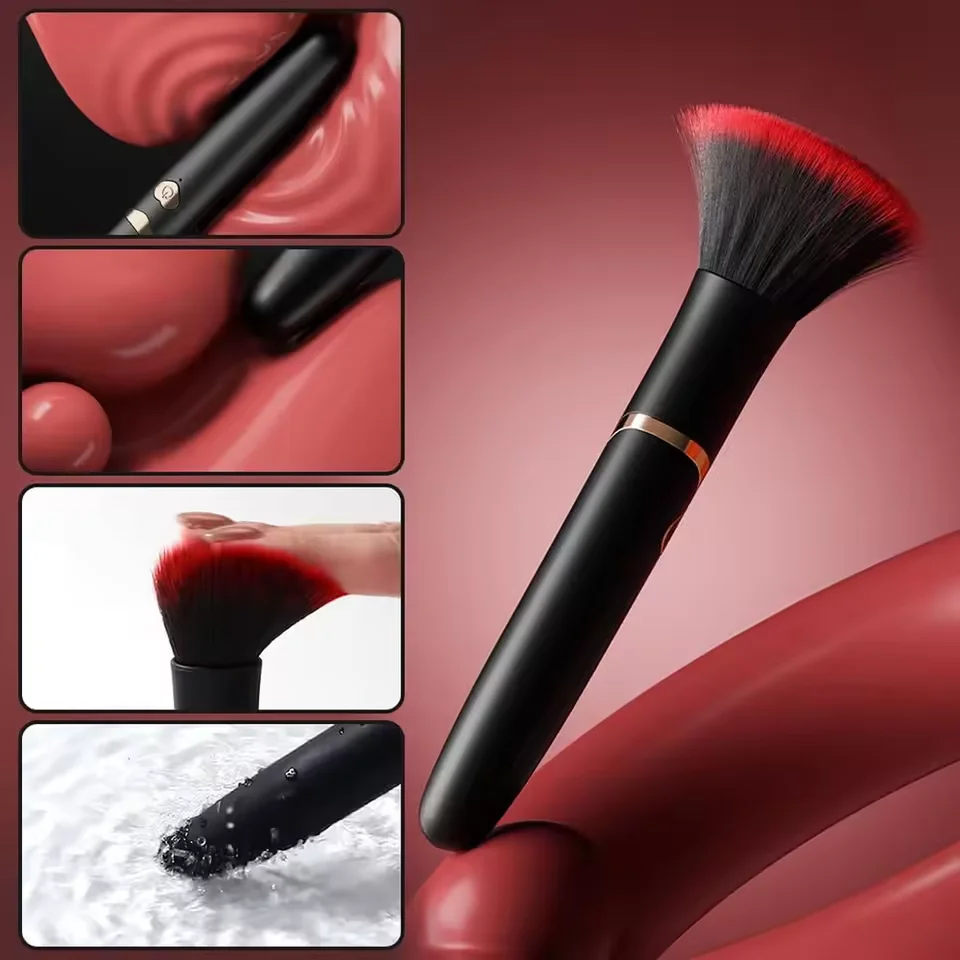 Annaluka™ - Vibrating Makeup Brush Massager – Waterproof Rechargeable Soft Cosmetic Brush
