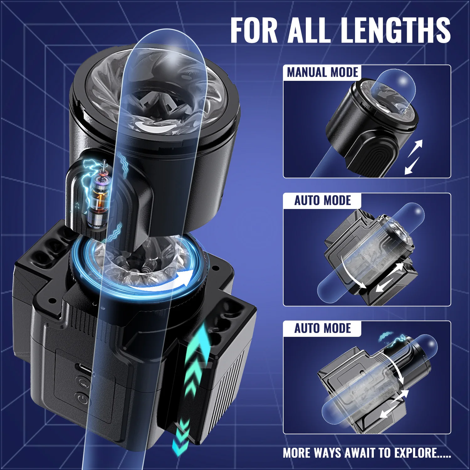 Annaluka™ - Automatic Thrusting & Rotating Male Masturbator – 7 Rotation & 7 Vibration Modes, Detachable Waterproof TPE Sleeve