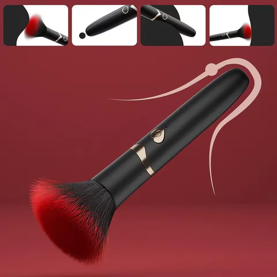 Annaluka™ - Vibrating Makeup Brush Massager – Waterproof Rechargeable Soft Cosmetic Brush