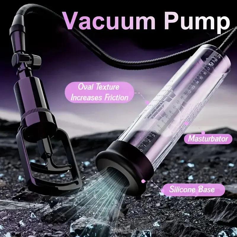 Annaluka™ - Manual Vacuum Penis Pump Kit – Clear Cylinder Trainer with 5 Silicone Sleeves & Measurement Scale