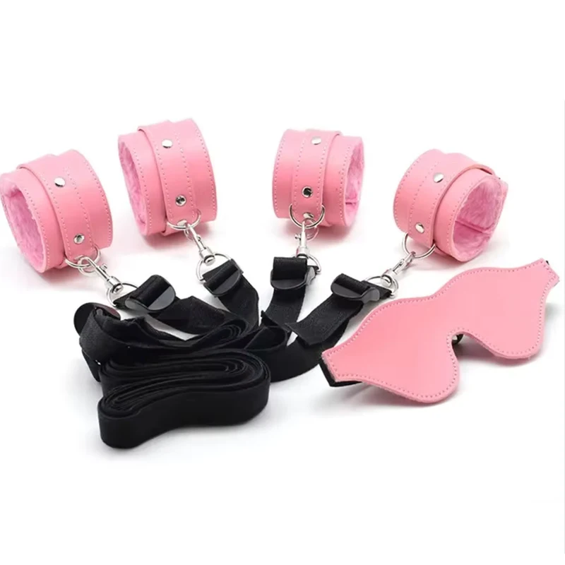 Annaluka™ - Under-Bed Restraint System Kit – Adjustable Wrist & Ankle Cuffs with Blindfold for Couples