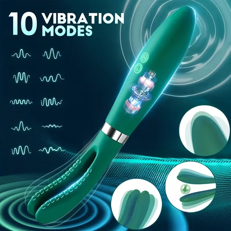 Annaluka™ - Dual-Arm G-Spot Vibrator – 10 Vibration Modes, USB Rechargeable Silicone Personal Massager
