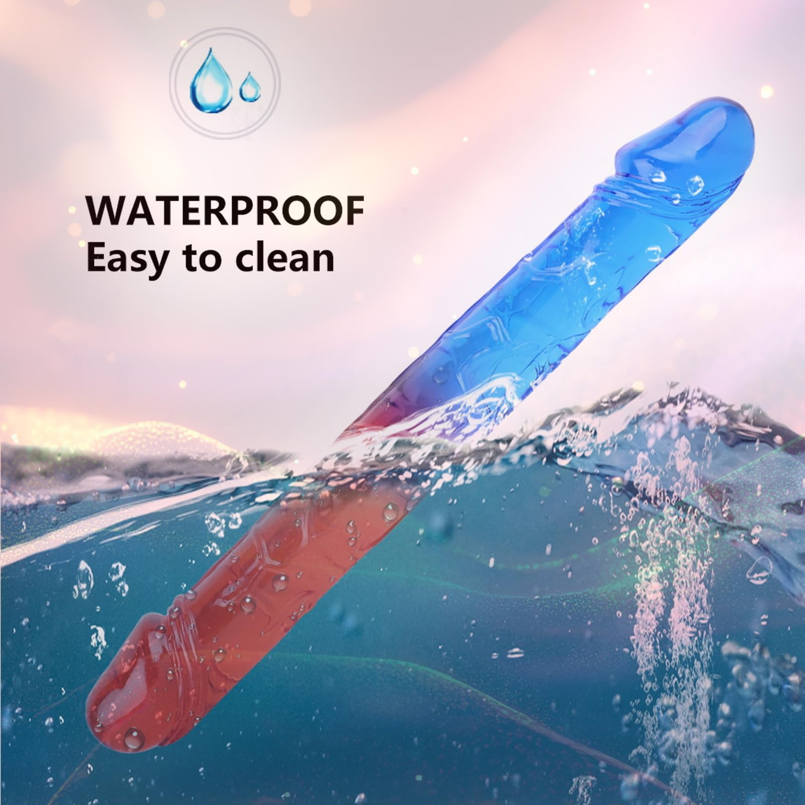 Annaluka™ - Flexible Double-Ended Glass Dildo – Waterproof Dual-Sided Curved Glass Massager