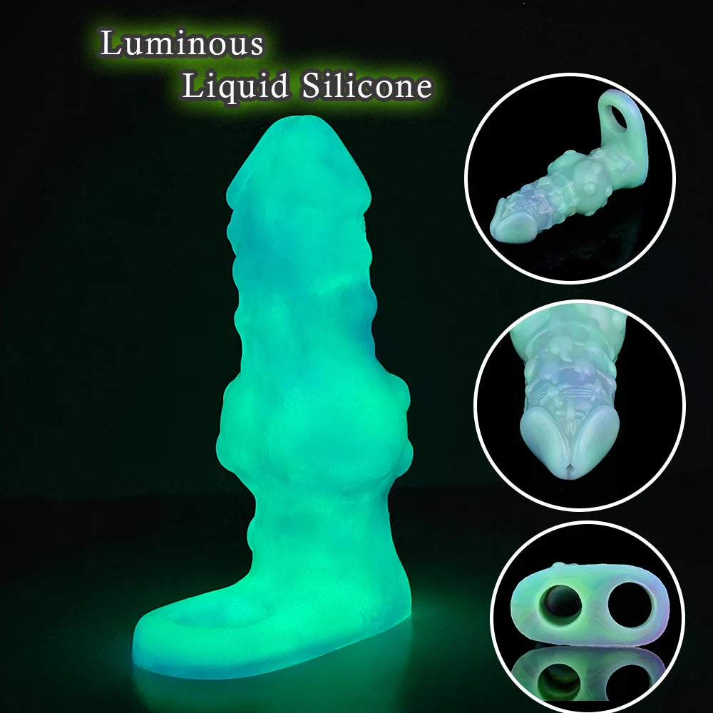 Annaluka™ - 5 Style Hollow Silicone Penis Sleeve – Wearable Dildo Extender & Textured Enhancement Sleeve