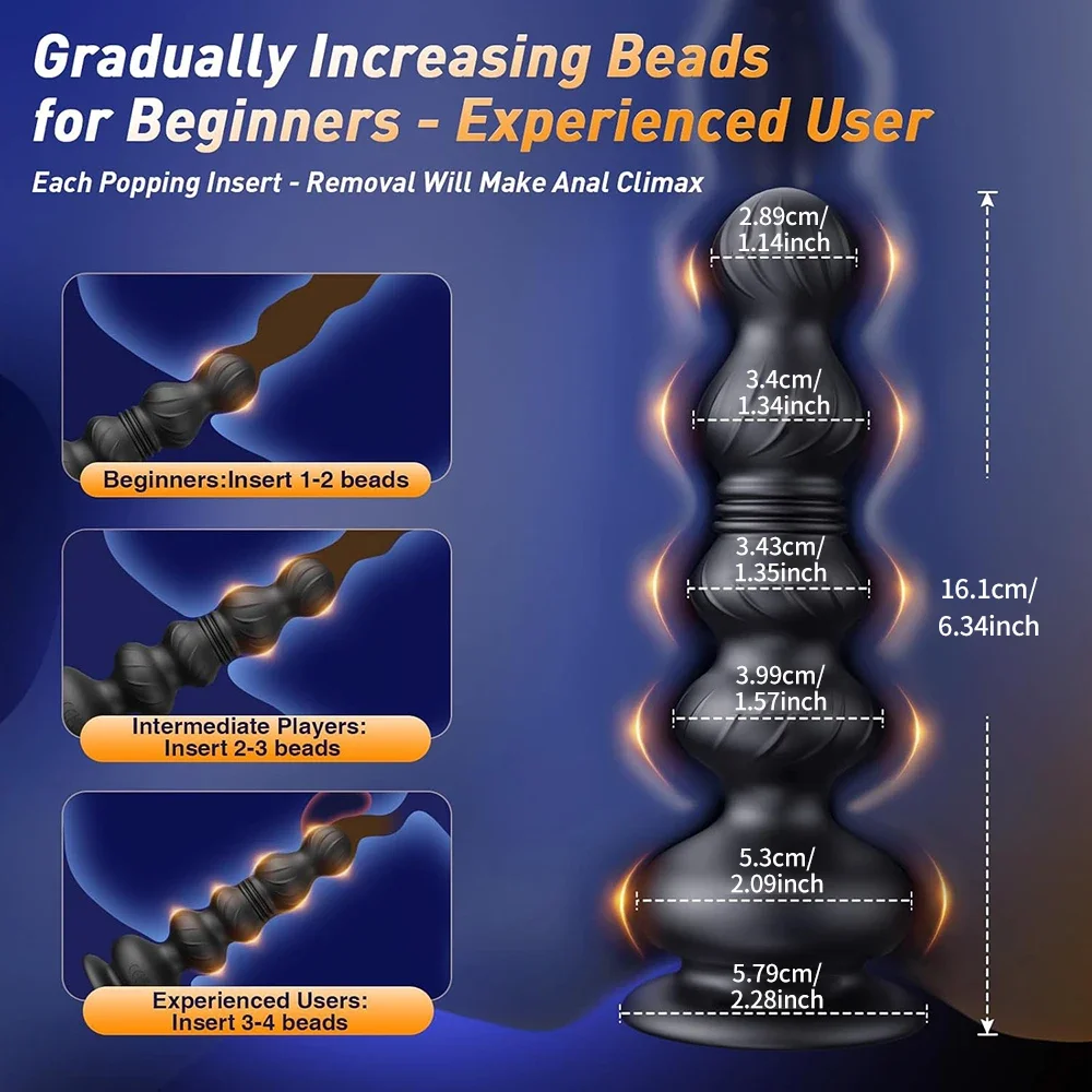 Annaluka™ - App-Control Vibrating & Thrusting Anal Beads with Remote Control – 10 Vibration & 10 Thrusting Modes