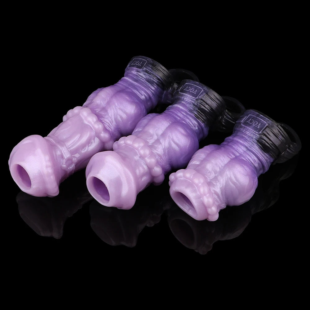 Annaluka™ - Thick Silicone Penis Sleeve Extender with Bulb Head – Hollow Cock Sleeve for Added Girth & Length