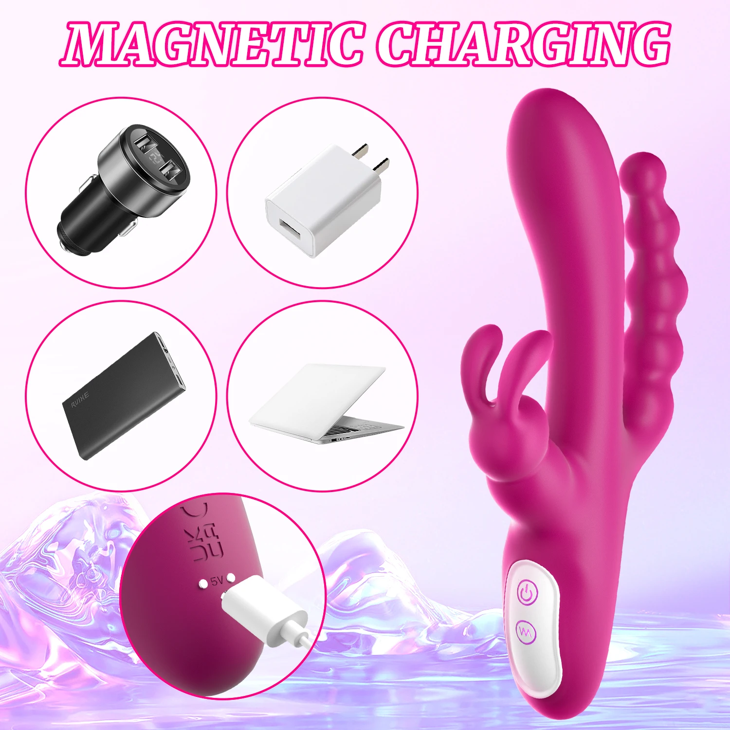 Annaluka™ - Triple Stimulation Rabbit Vibrator with Anal Beads – 9 G-Spot & 9 Clitoral Vibration Modes