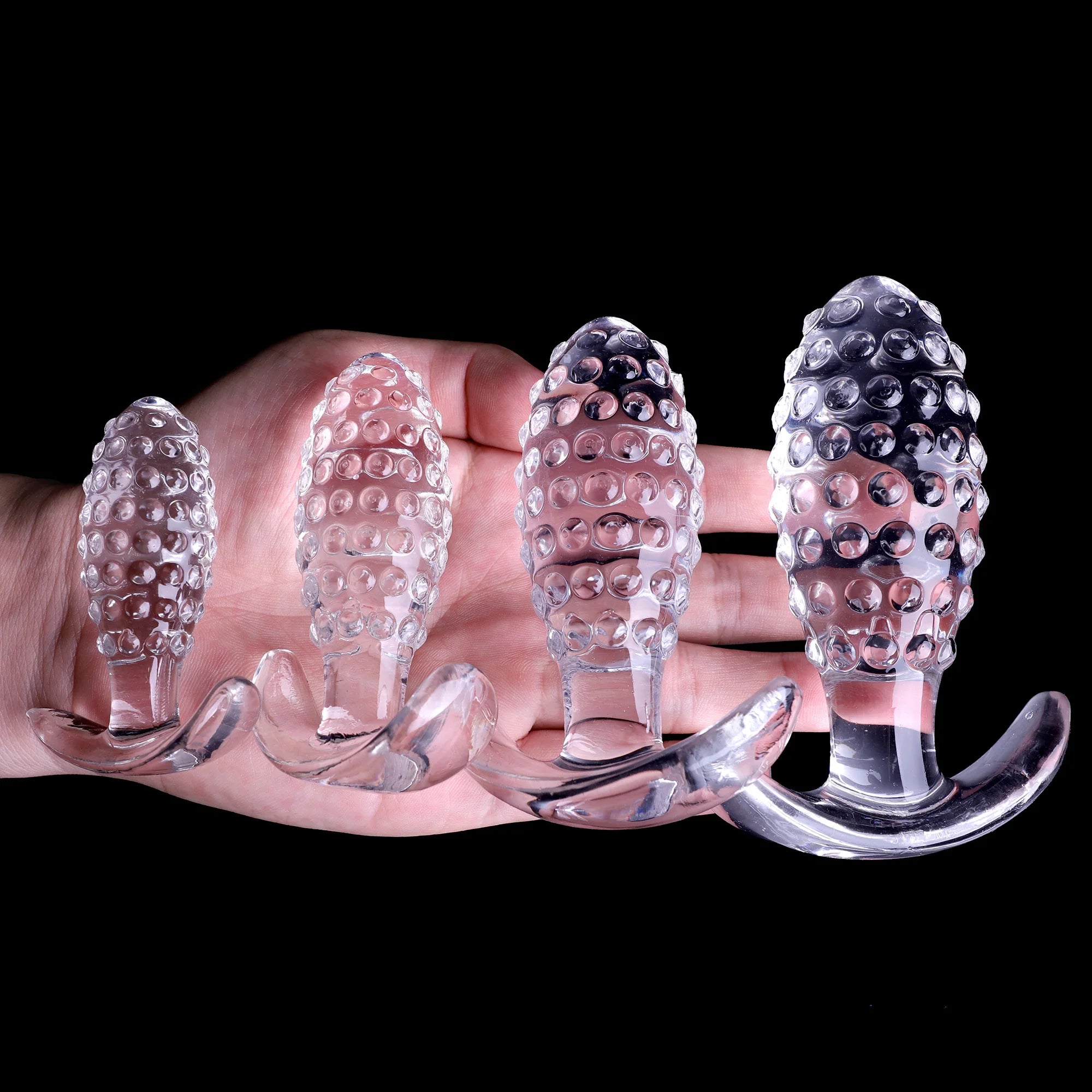 Annaluka™ - Crystal Anal Plug Set – 4 Sizes Beginner to Advanced Silicone Butt Plugs