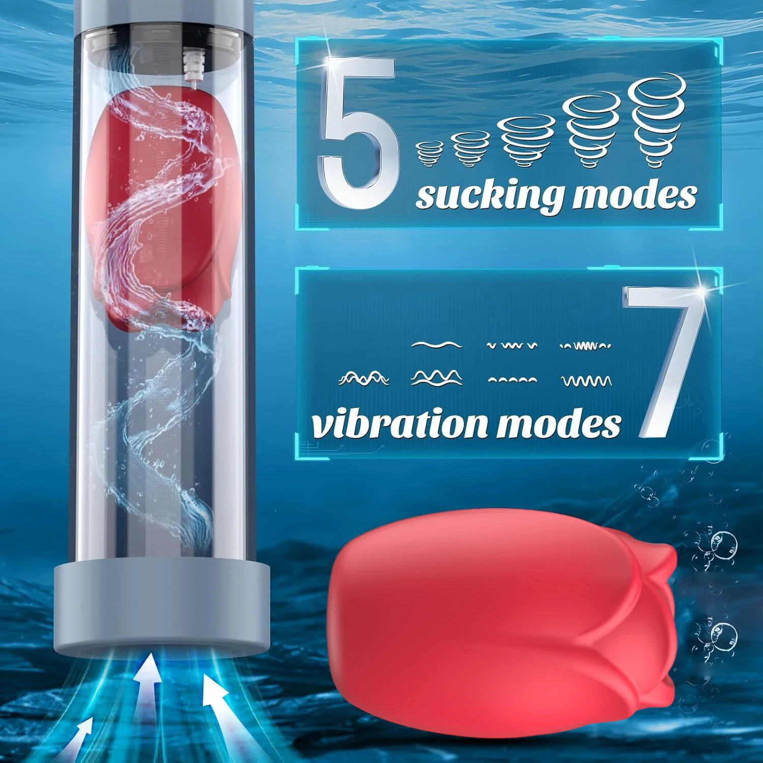 Annaluka™ - Automatic Vibrating Penis Pump – Electric Vacuum Trainer with 5 Suction Modes, 7 Vibration Modes & Waterproof TPE Sleeve