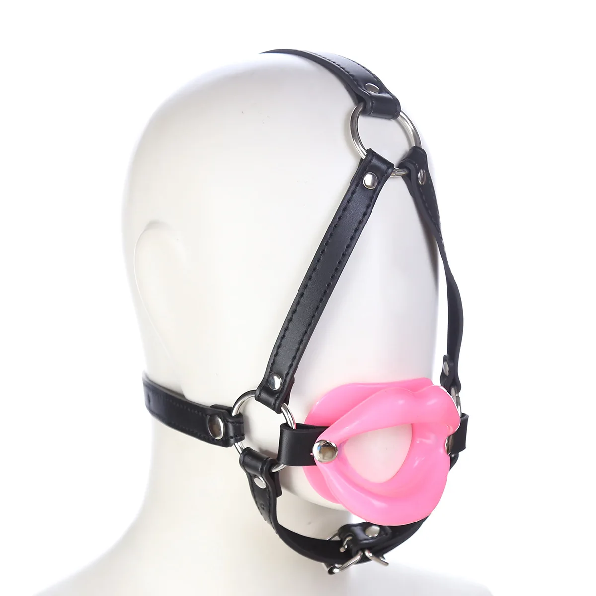 Annaluka™ - Open Mouth Ring Gag Harness – Adjustable Faux Leather O-Ring Mouth Gag for Roleplay