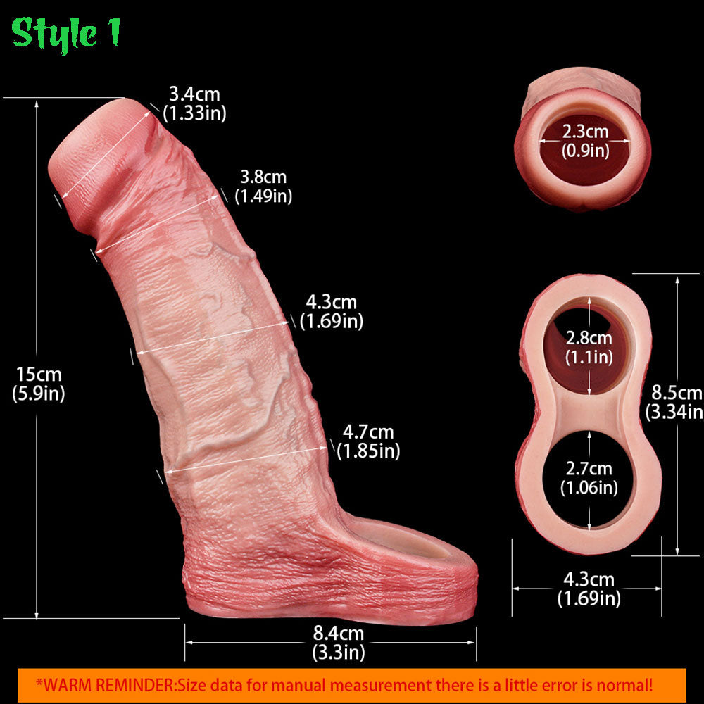 Annaluka™ - 4 STYLE - Ultra Realistic Silicone Dildo Sleeve, Realistic Sleeve Dildo for Men, Delay Ejaculation