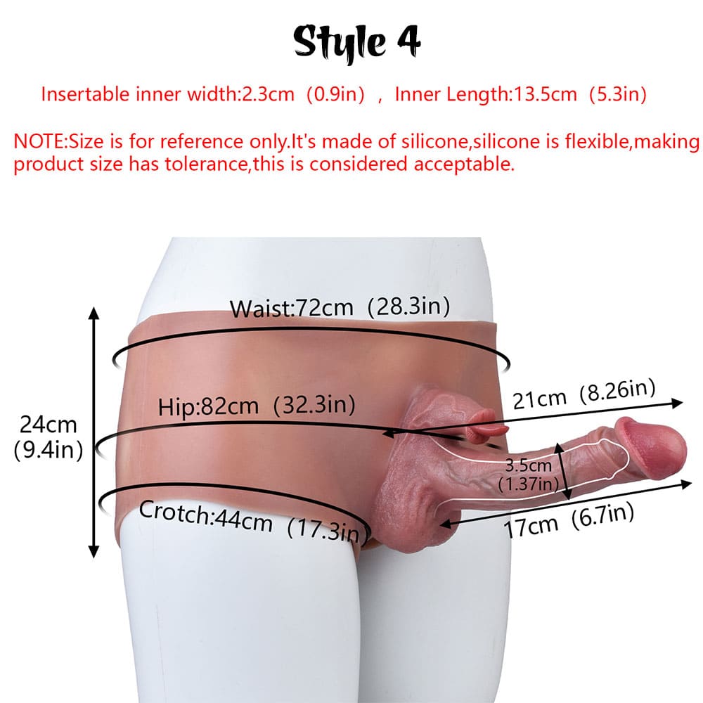 Annaluka™ - 8.26IN - Hollow Male Strap On Dildo Pants, Strapon Dildo Extender, Silicone Wearable Penis Sleeve, Delay Ejaculation