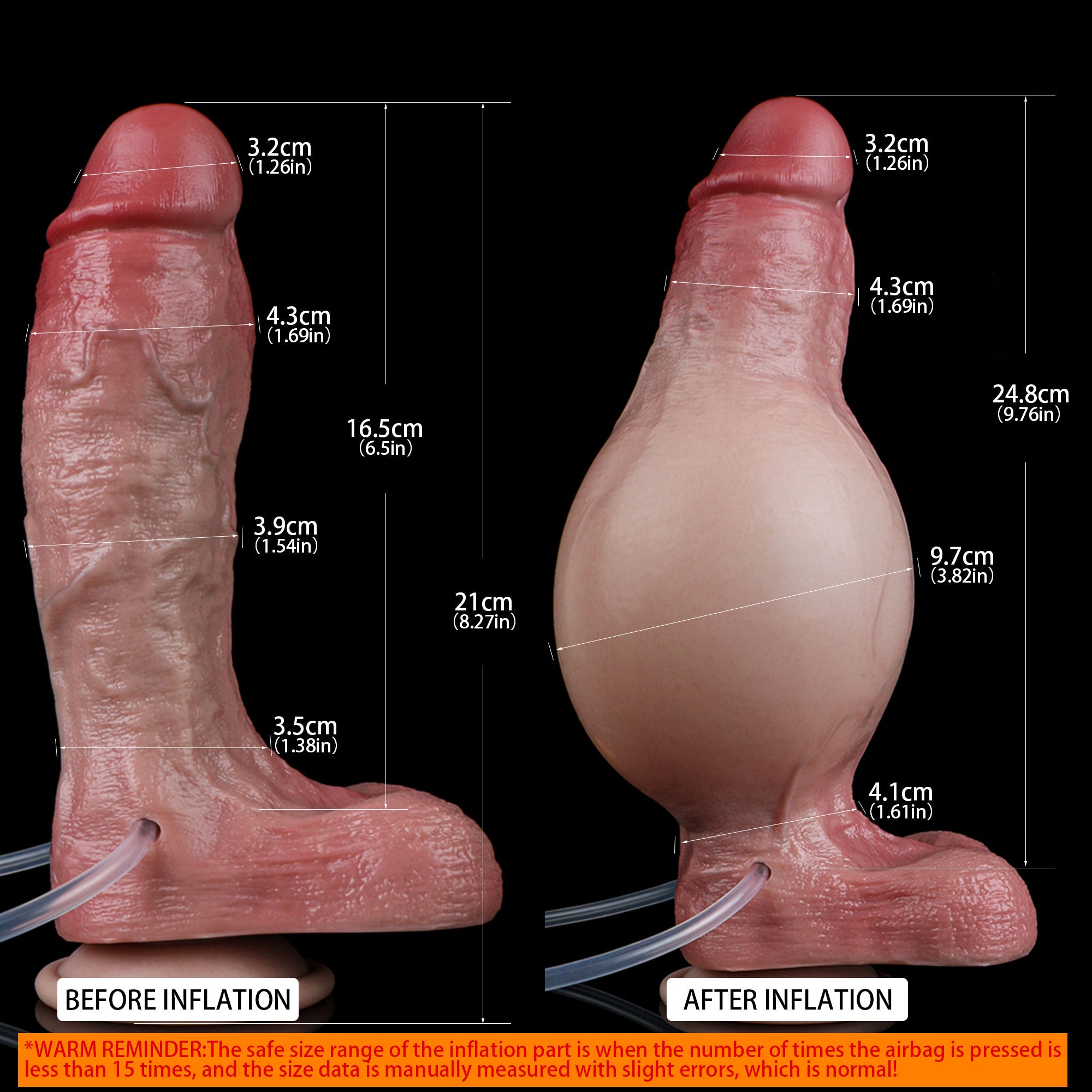 Annaluka™ - 8.27" - SQUIRTING DILDO - Ejaculation Realistic Dildo With Sucker, Ultra Squirting Penis Textured Silicone