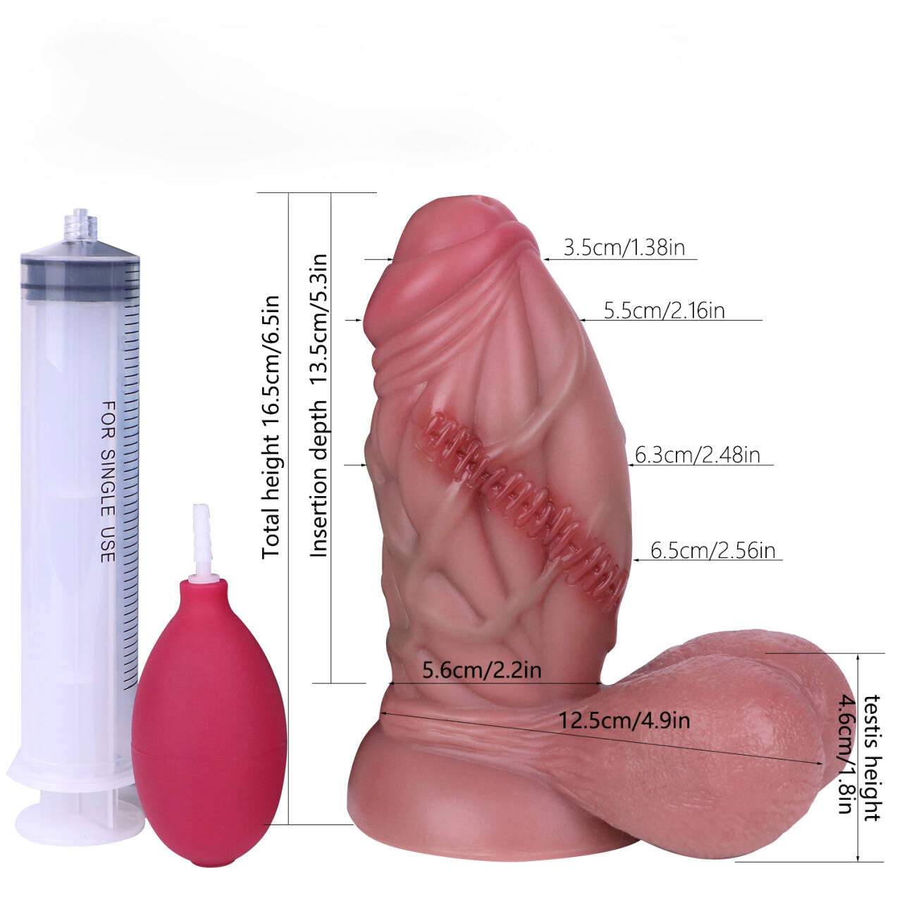 Annaluka™ - 6.5IN - SQUIRTING DILDO - Realistic Wounded Dildo With Spray Water, Ejaculation Realistic Dildo With Sucker