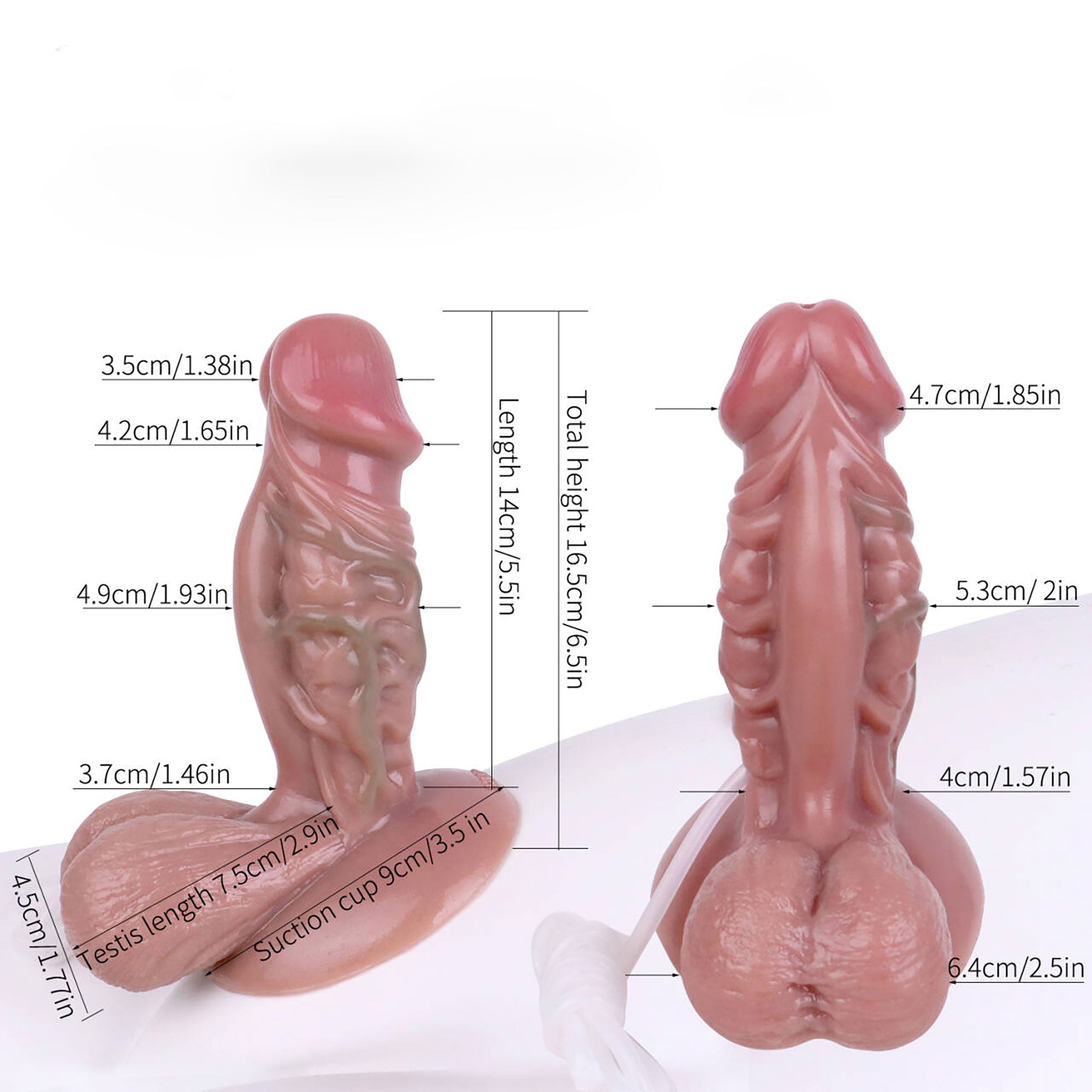 Annaluka™ - SQUIRTING DILDO - Ejaculation Realistic Dildo With Sucker, Ultra Squirting Penis Textured Silicone
