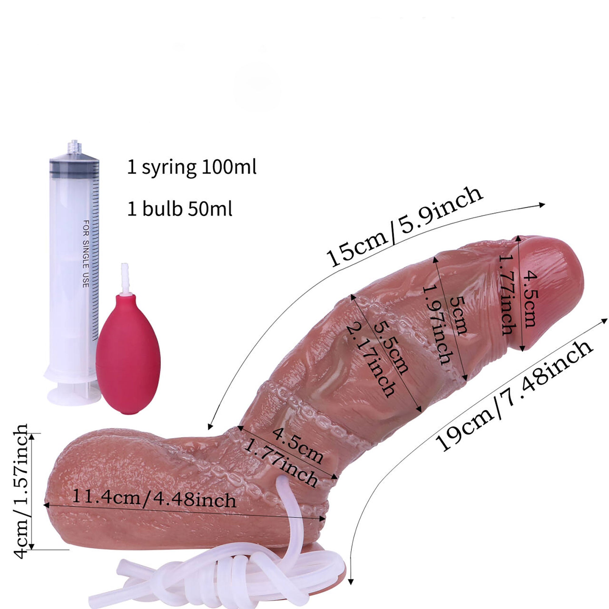 Annaluka™ - 7.48IN - SQUIRTING DILDO - Ejaculation Realistic Dildo With Sucker, Ultra Squirting Penis Textured Silicone