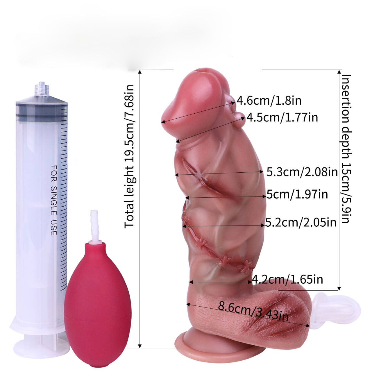 Annaluka™ - 7.68IN - SQUIRTING DILDO - Super Realistic Squirting Dildo With Wounds, Ejaculation Realistic Dildo With Sucker