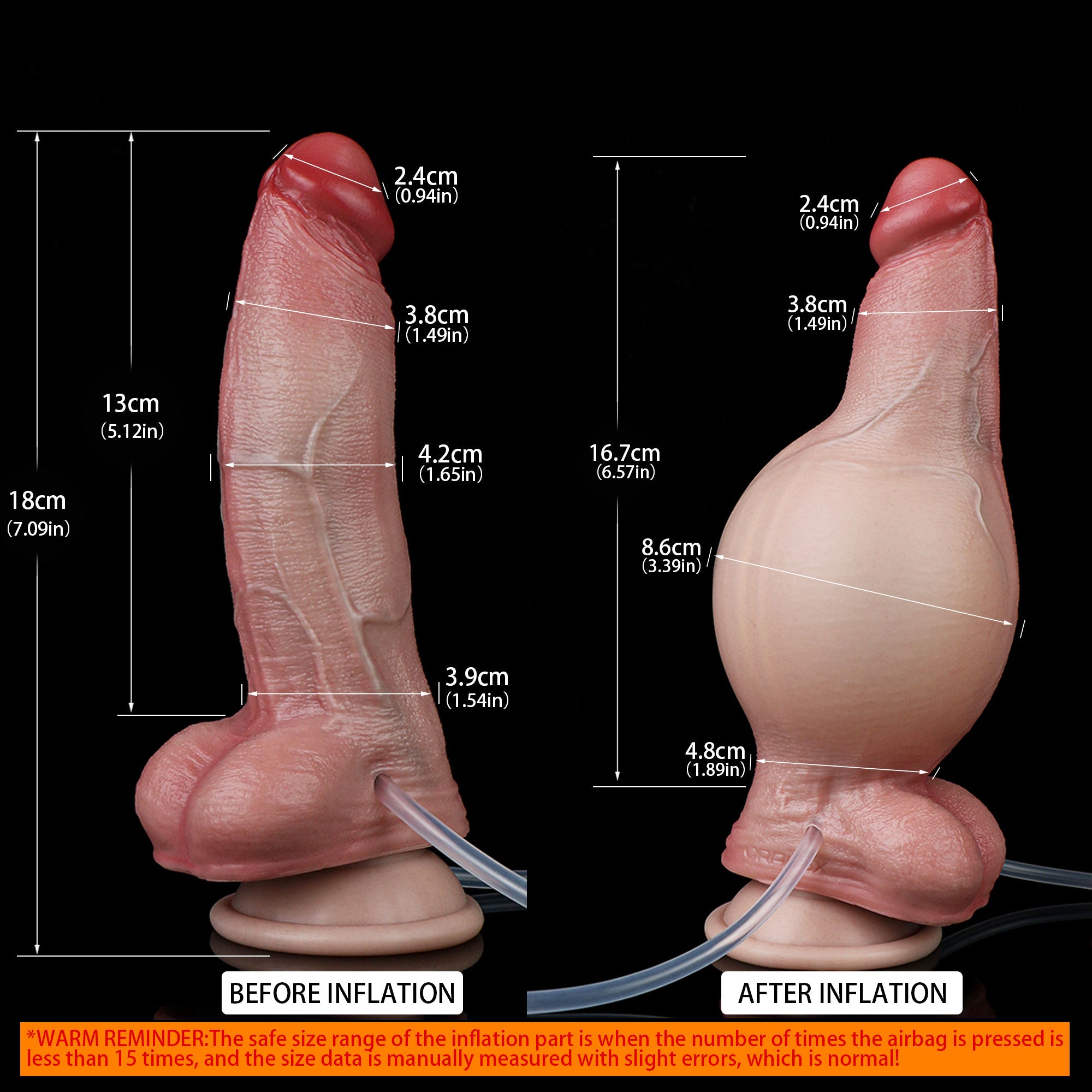 Annaluka™ - 7 STYLE - Inflatable Squirting Anal Dildo, Ejaculation Realistic Dildo With Sucker, Ultra Squirting Penis Textured Silicone