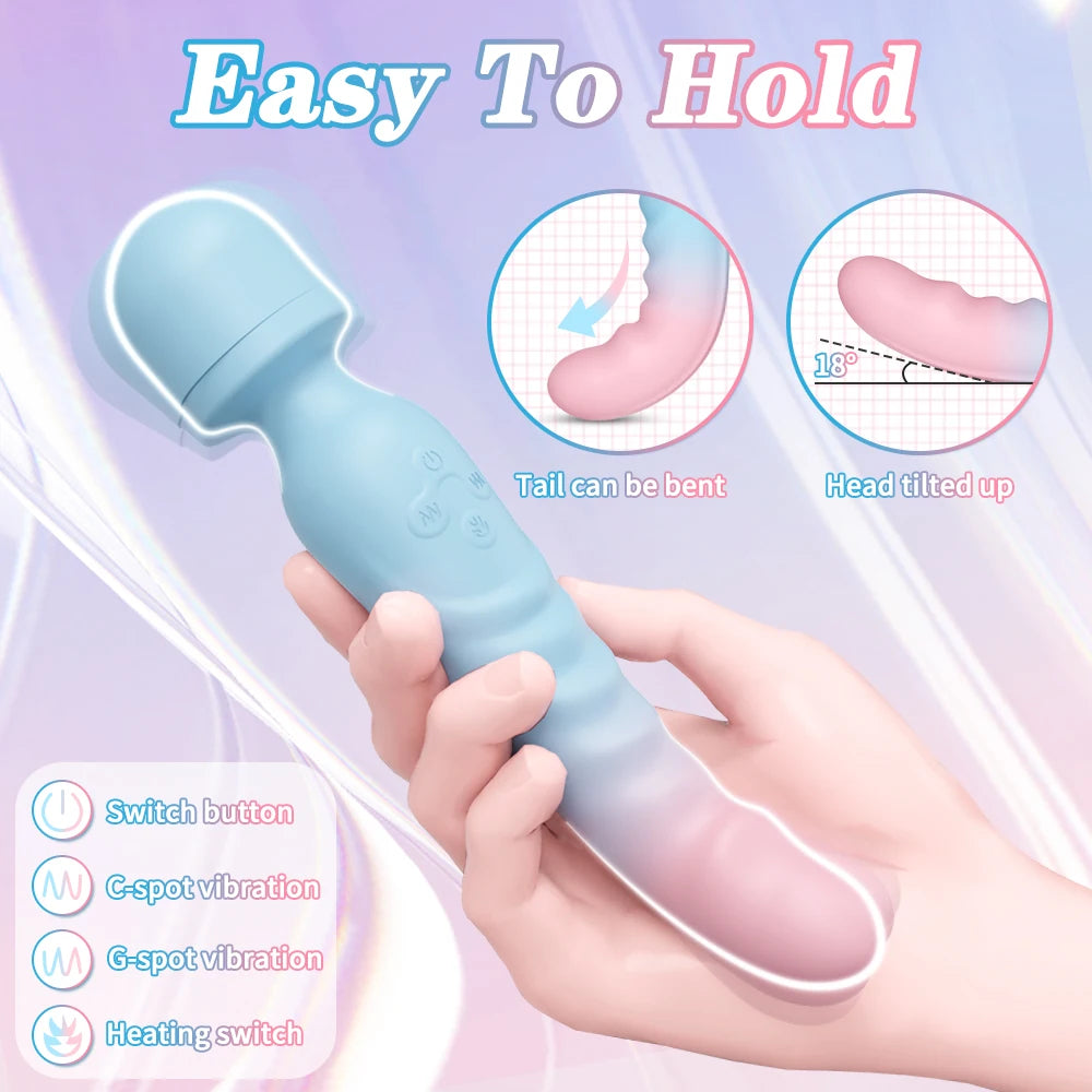 Annaluka™ - Heating Wand Massager – 7 Powerful Vibration Modes, Soft Silicone, USB Rechargeable