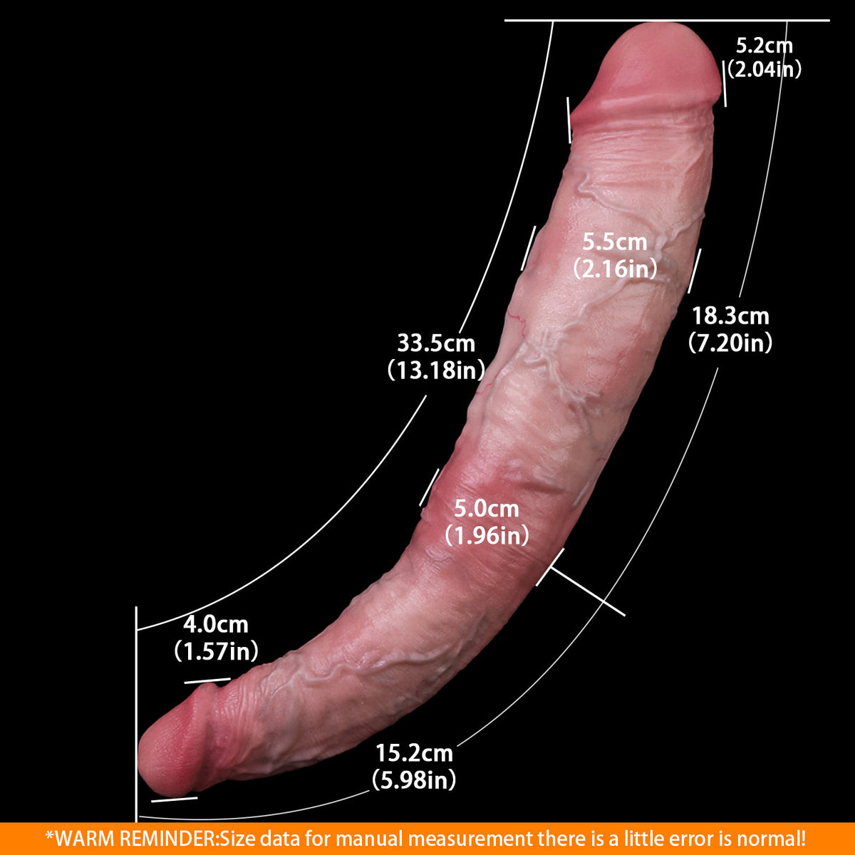 Annaluka™ - 13.19-Inch Realistic Double-Ended Dildo – Flexible Curved Design with Two Sizes