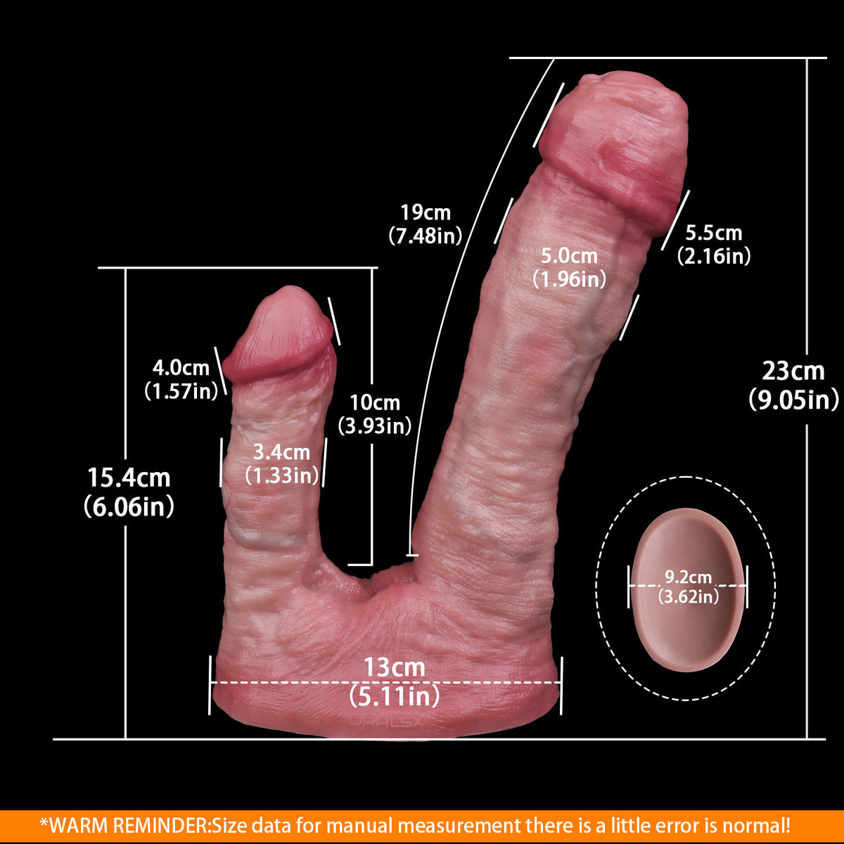 Annaluka™ - 9.06-Inch Realistic Dual-Shaft Dildo – Flexible Design with Suction Base