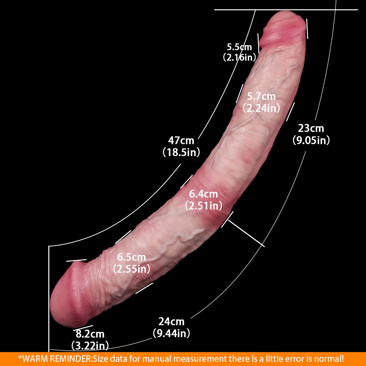 Annaluka™ - 18.5-Inch Realistic Double-Ended Dildo – Flexible Design with Two Distinct End Sizes