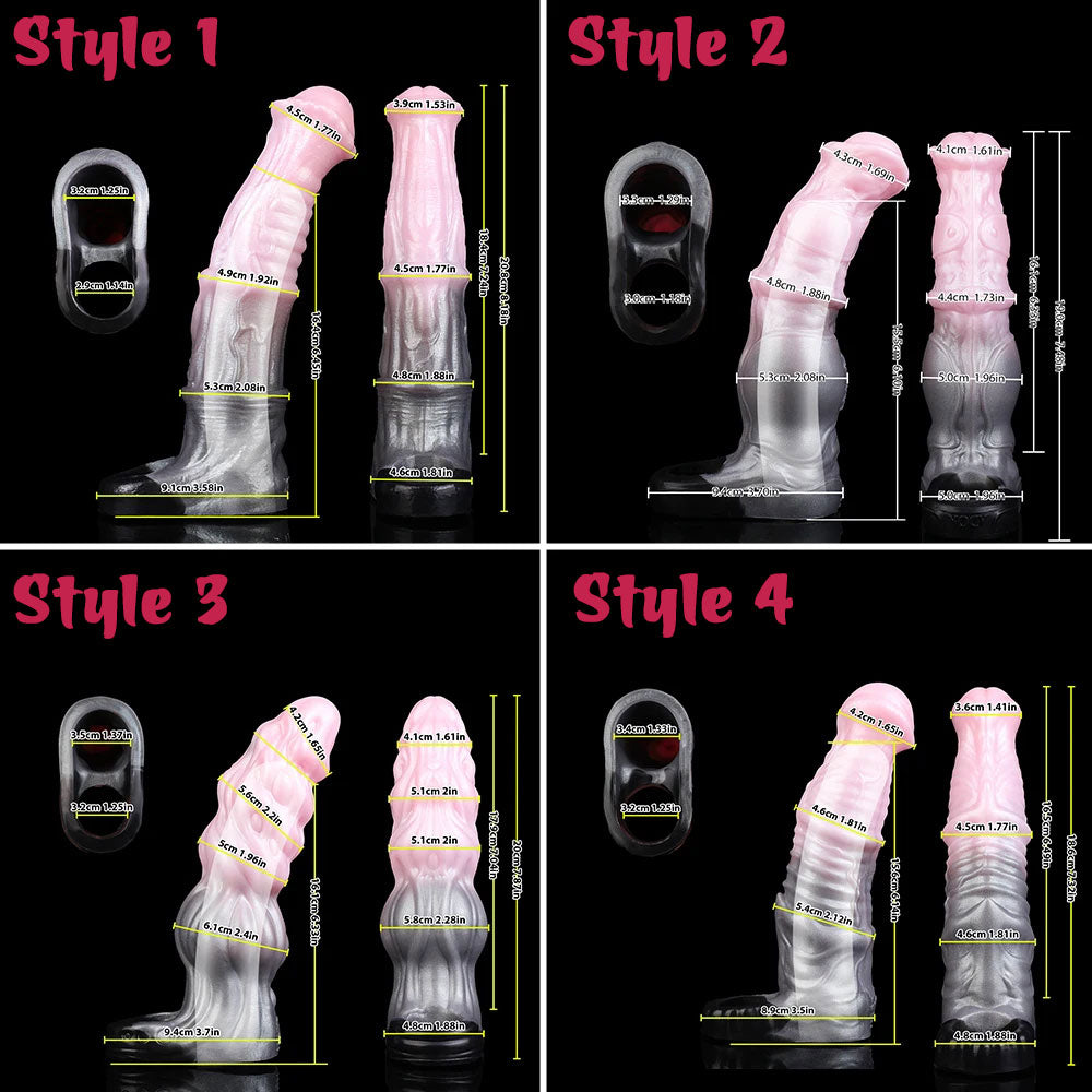 Annaluka™ - 4 Style Realistic Silicone Penis Sleeve Extender – Hollow Girth Enhancer with Support Ring