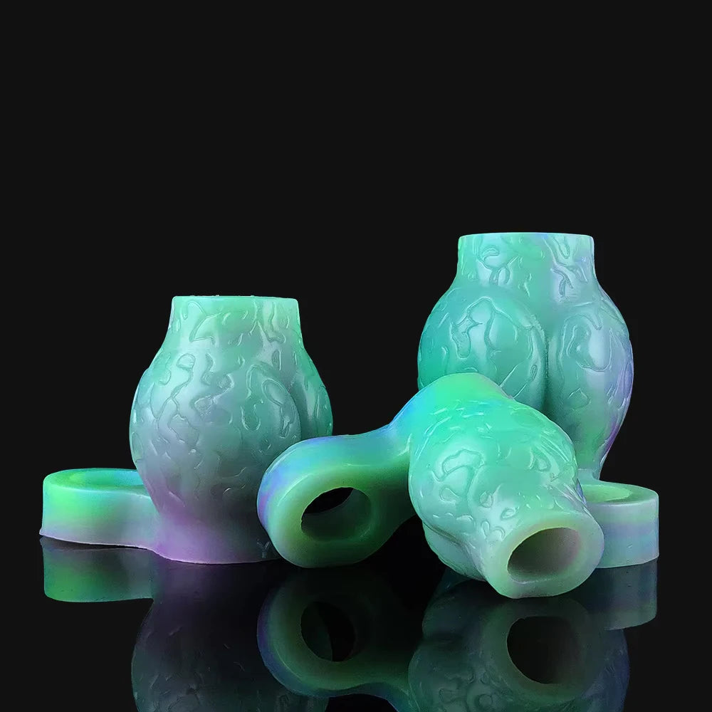 Annaluka™ - Glow-in-the-Dark Silicone Penis Sleeve Extender – Hollow Girth Enhancer with Support Ring
