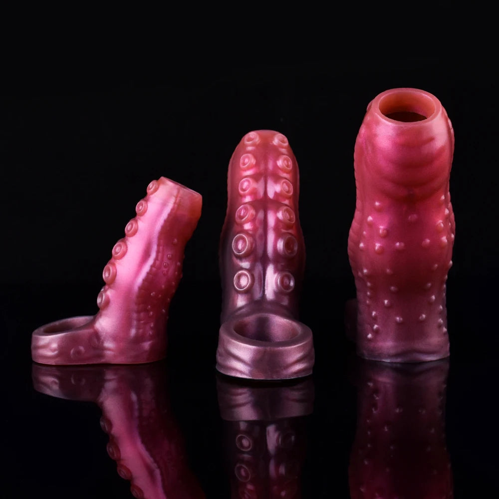 Annaluka™ - Textured Silicone Penis Sleeve Extender for Men – Hollow Cock Sleeve with Raised Dots & Enhanced Girth