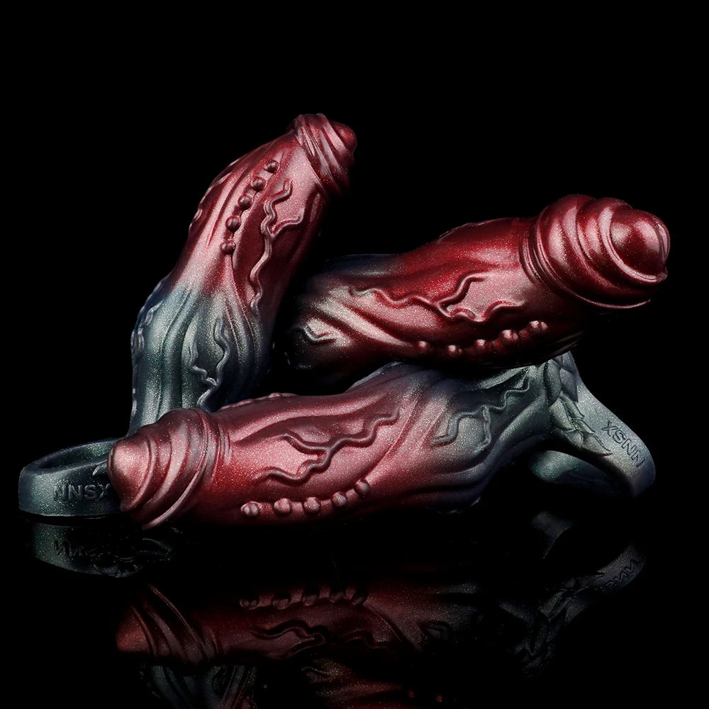 Annaluka™ - 3 Size Textured Silicone Penis Sleeve – Hollow Wearable Dildo Extender