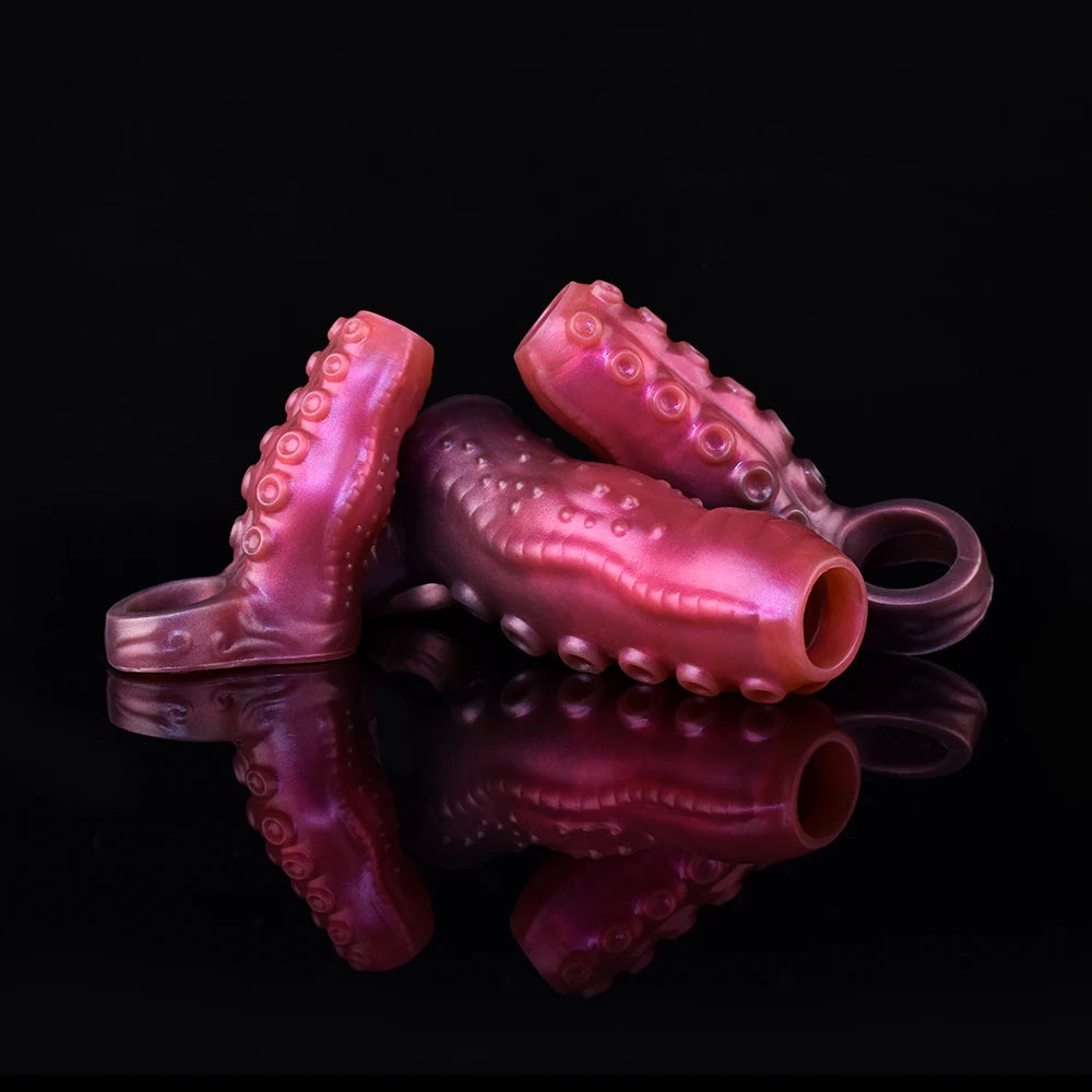Annaluka™ - Textured Silicone Penis Sleeve Extender for Men – Hollow Cock Sleeve with Raised Dots & Enhanced Girth