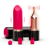 Annaluka™ - 4-in-1 Mini Lipstick Vibrator – Rechargeable Bullet Vibrator with Interchangeable Massage Heads