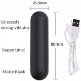 Annaluka™ - Mini USB Rechargeable Bullet Vibrator – 10 Vibration Modes Waterproof Quiet Massager